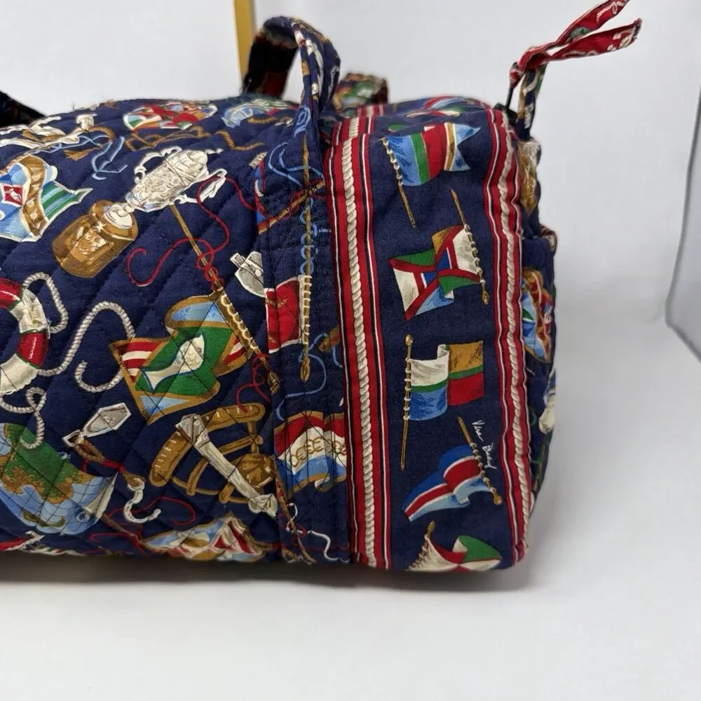 Vera Bradley Regatta 1994 Vintage Navy Duffel Travel Bag Retired - Picture 7 of 16